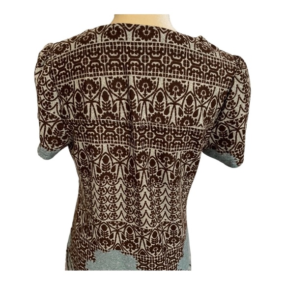 Papillon Soft Paisley Brown and Blue Sheath Dress Size Large - Picture 6 of 9